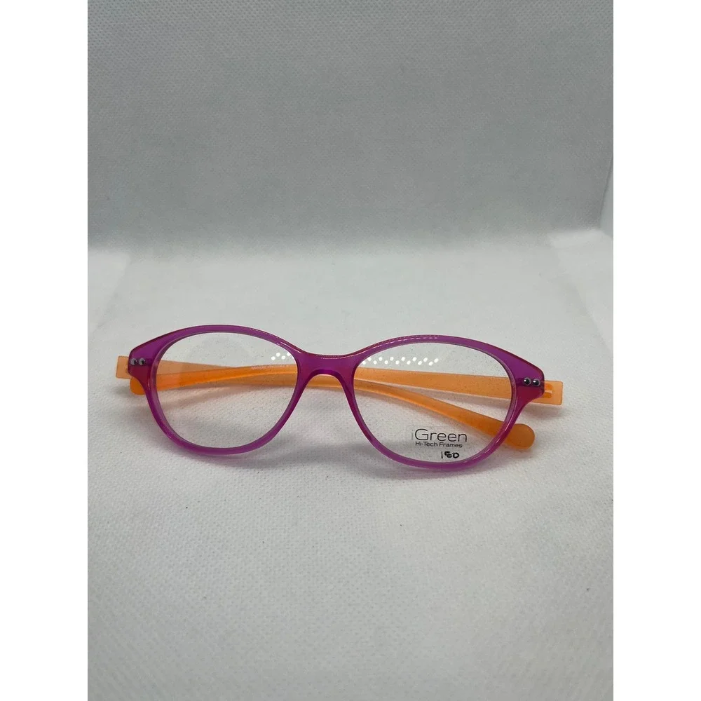 iGreen Hi-Tech Frames 1.50 Kids Eyeglasses Purple Orange Cat Eye Made in Italy